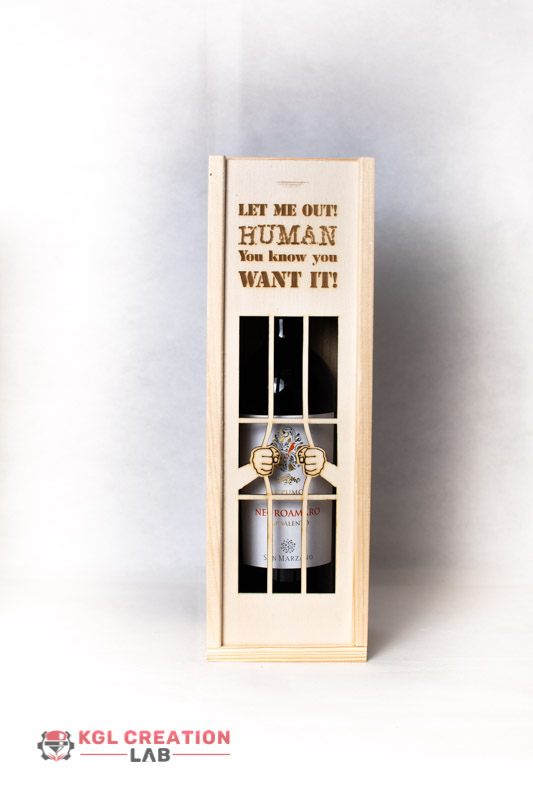 wine crate let me out human