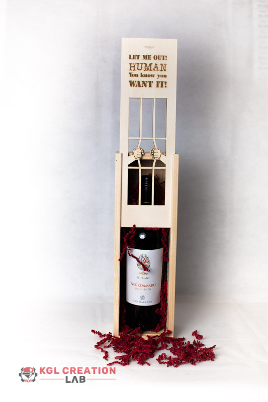 wine crate let me out human