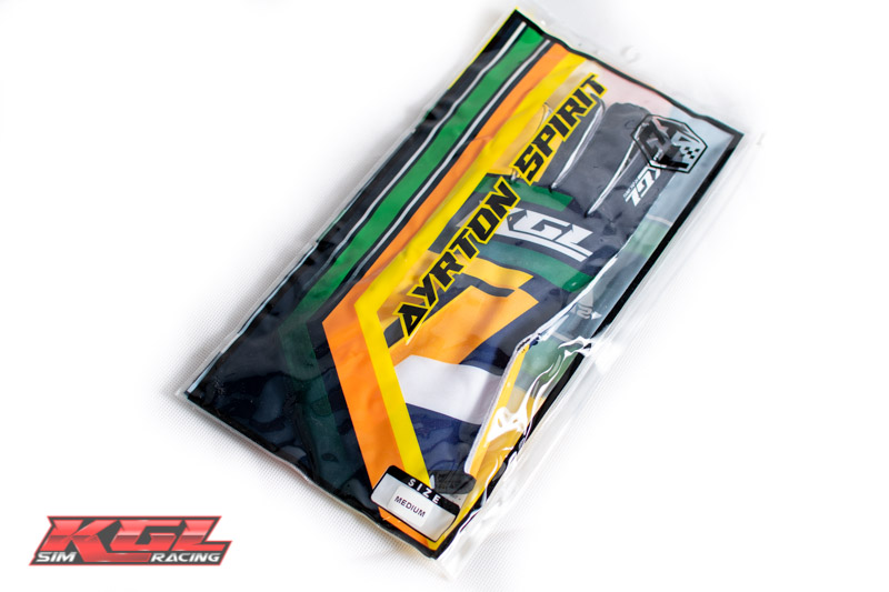 Ayrton spirit KGL sim racing gloves packaging